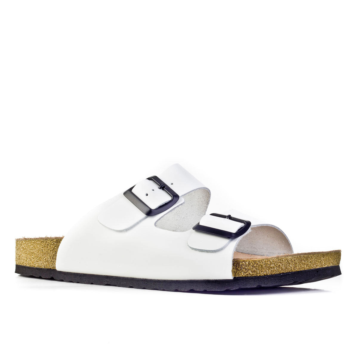 Cabani 002KD Erkek %100 Hakiki Deri Günlük Terlik Beyaz