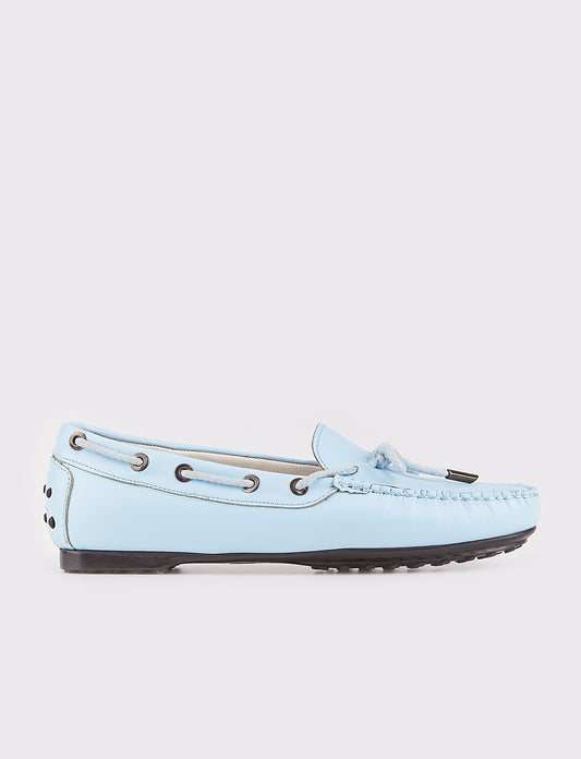 Women Blue Genuine Leather Loafers