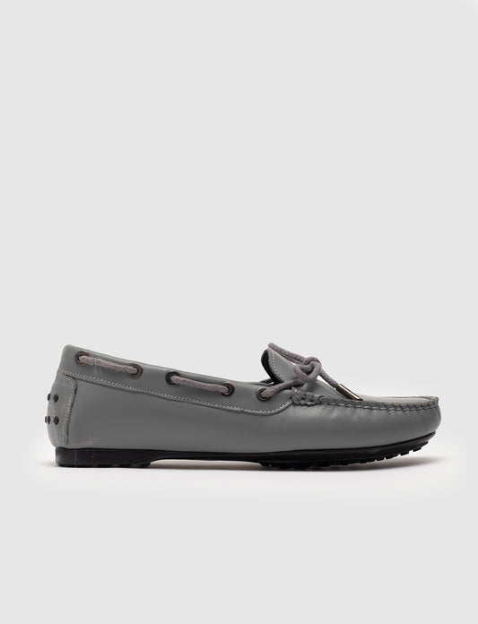 Women Grey Genuine Leather Loafers