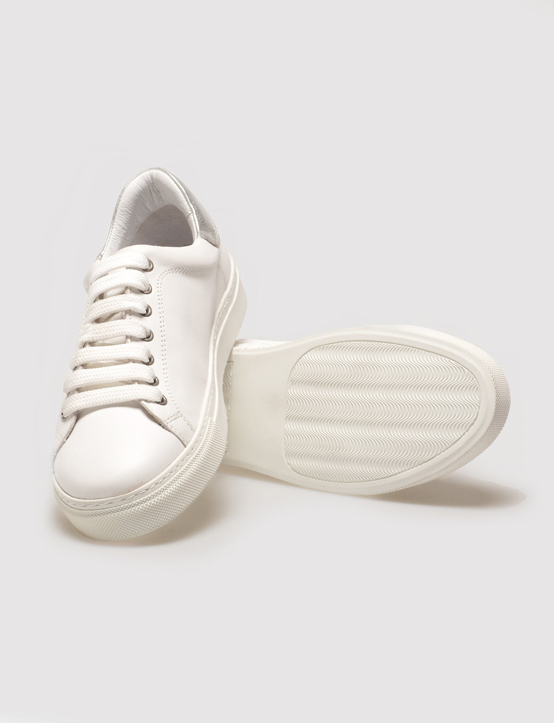 Cabani 136M1166 Kadın %100 Hakiki Deri sneaker &spor 299 Beyaz Napa - Gümüş