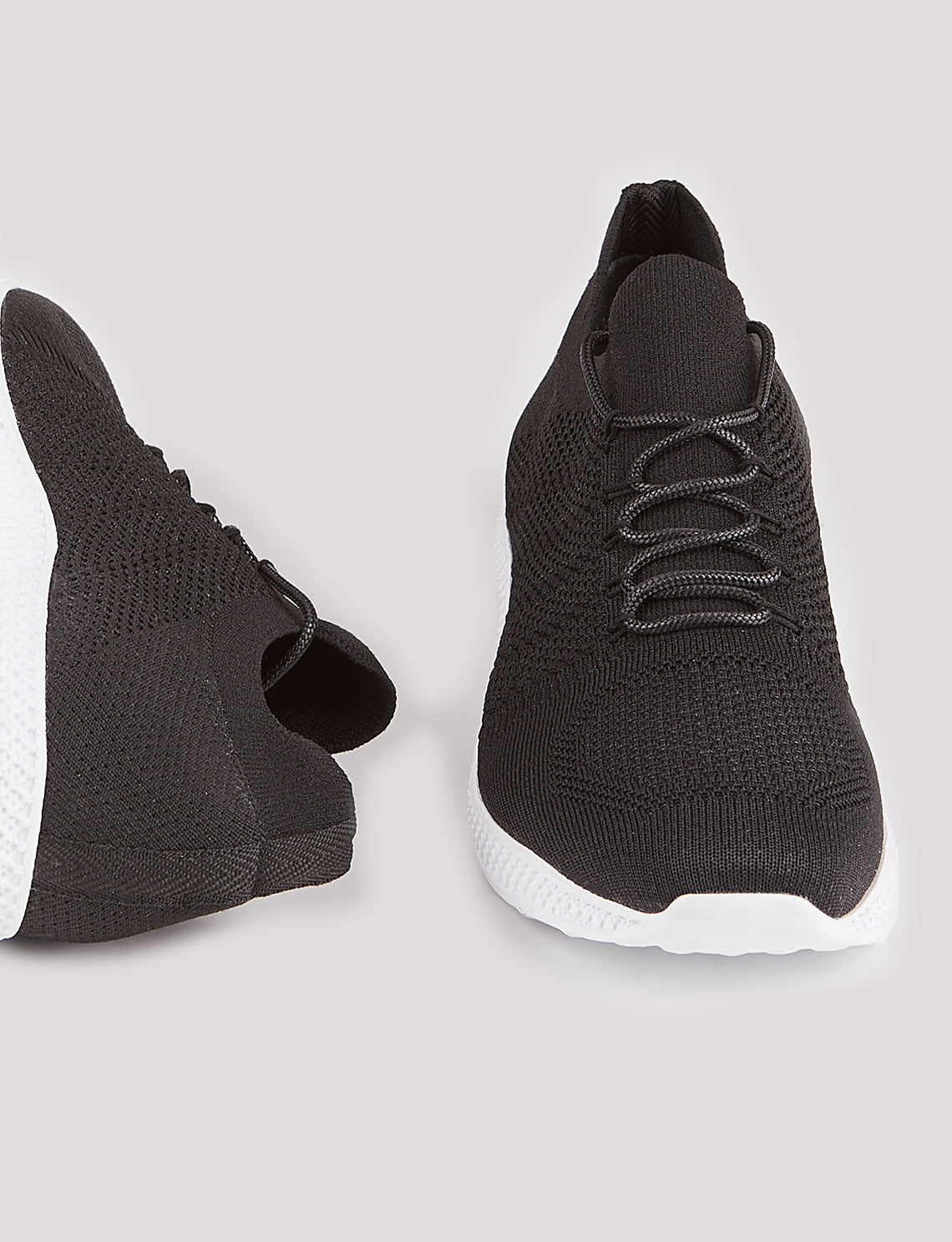 Cabani 134A1402 Erkek Triko Günlük Ayakkabı 013 Siyah Triko Beyaz Taban