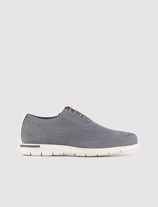 Gray Men Casual Knit Shoes
