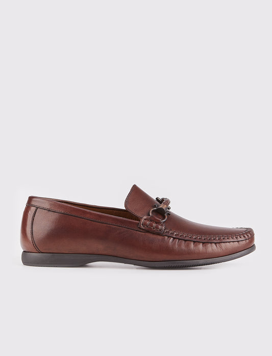 Genuine Leather Brown Men Loafers