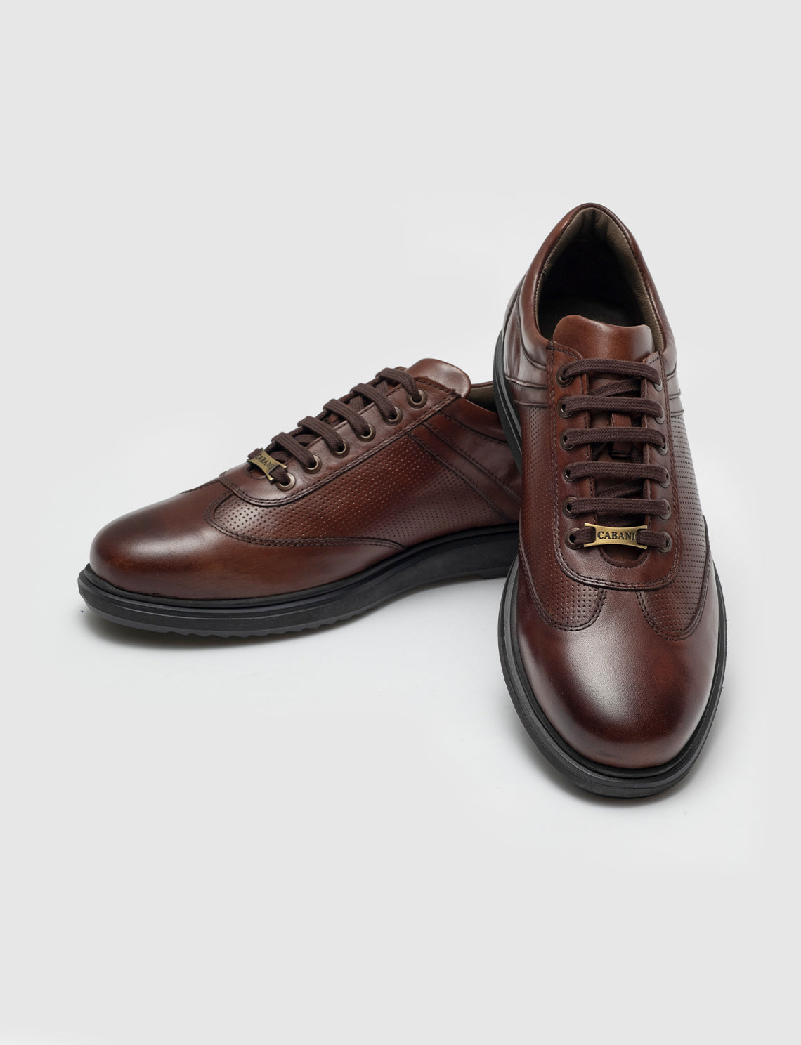 Men Brown Genuine Leather Lace Up Casual Shoes