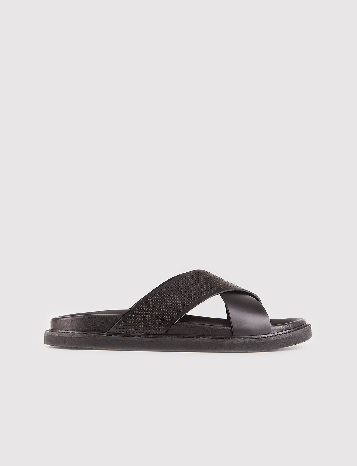 Cabani 2024 Erkek %100 Hakiki Deri Klasik Terlik Siyah Fsn - Siyah Deri