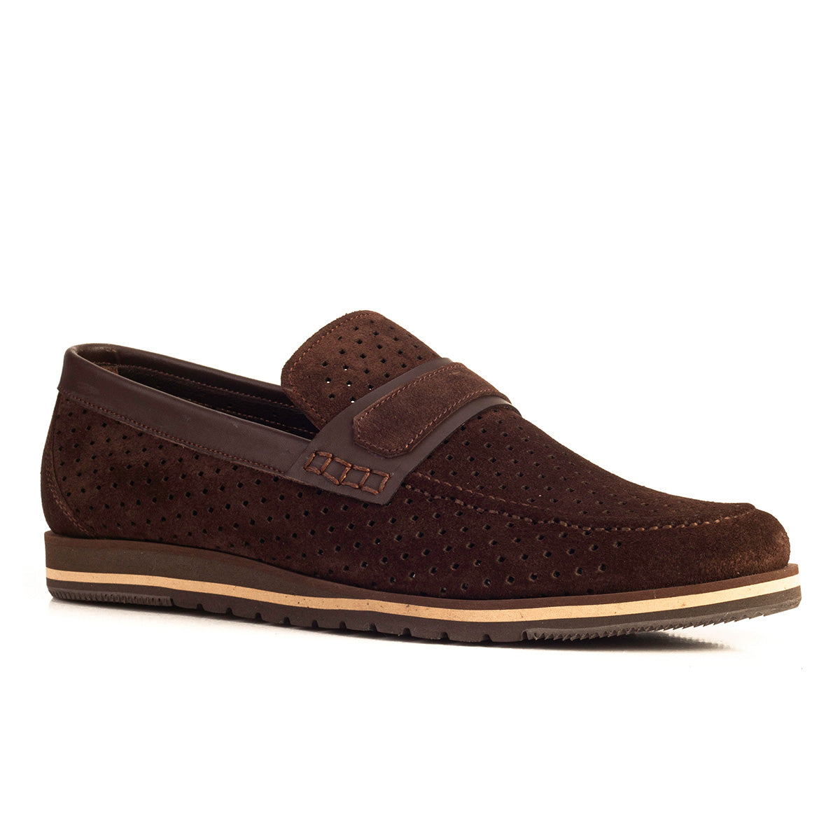 Cabani 20-404 Erkek Hakiki Süet Deri Sneaker Ayakkabı Kahverengi