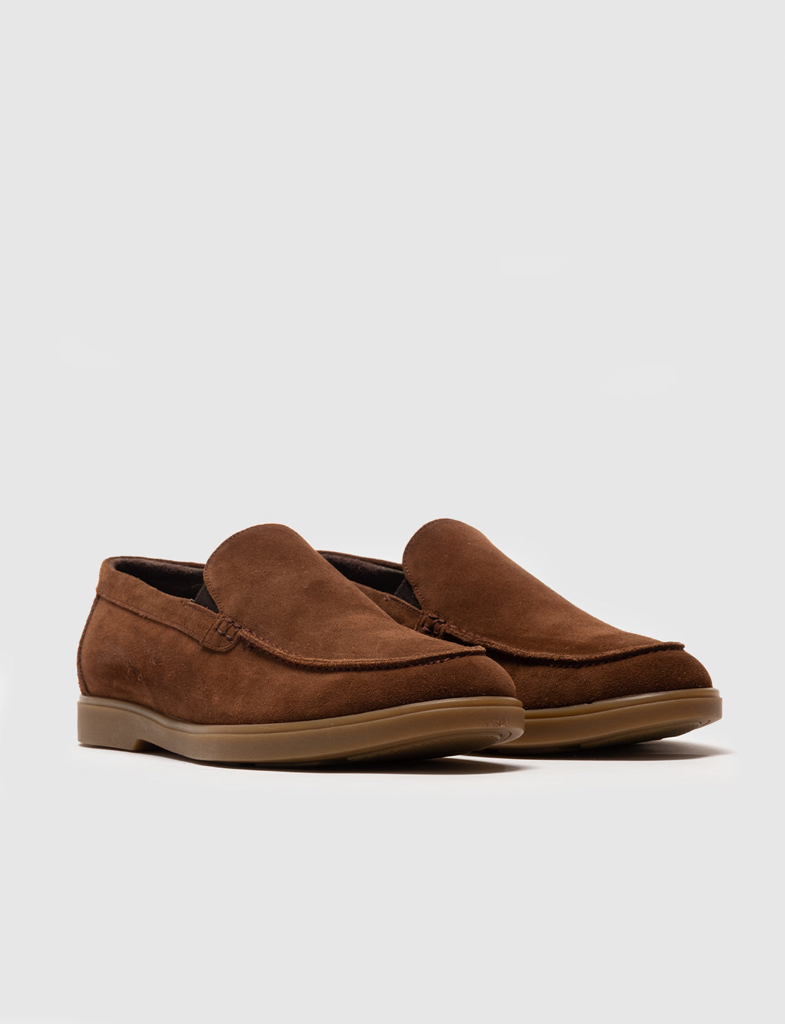 Men Brown Genuine Leather Suede Casual Shoes