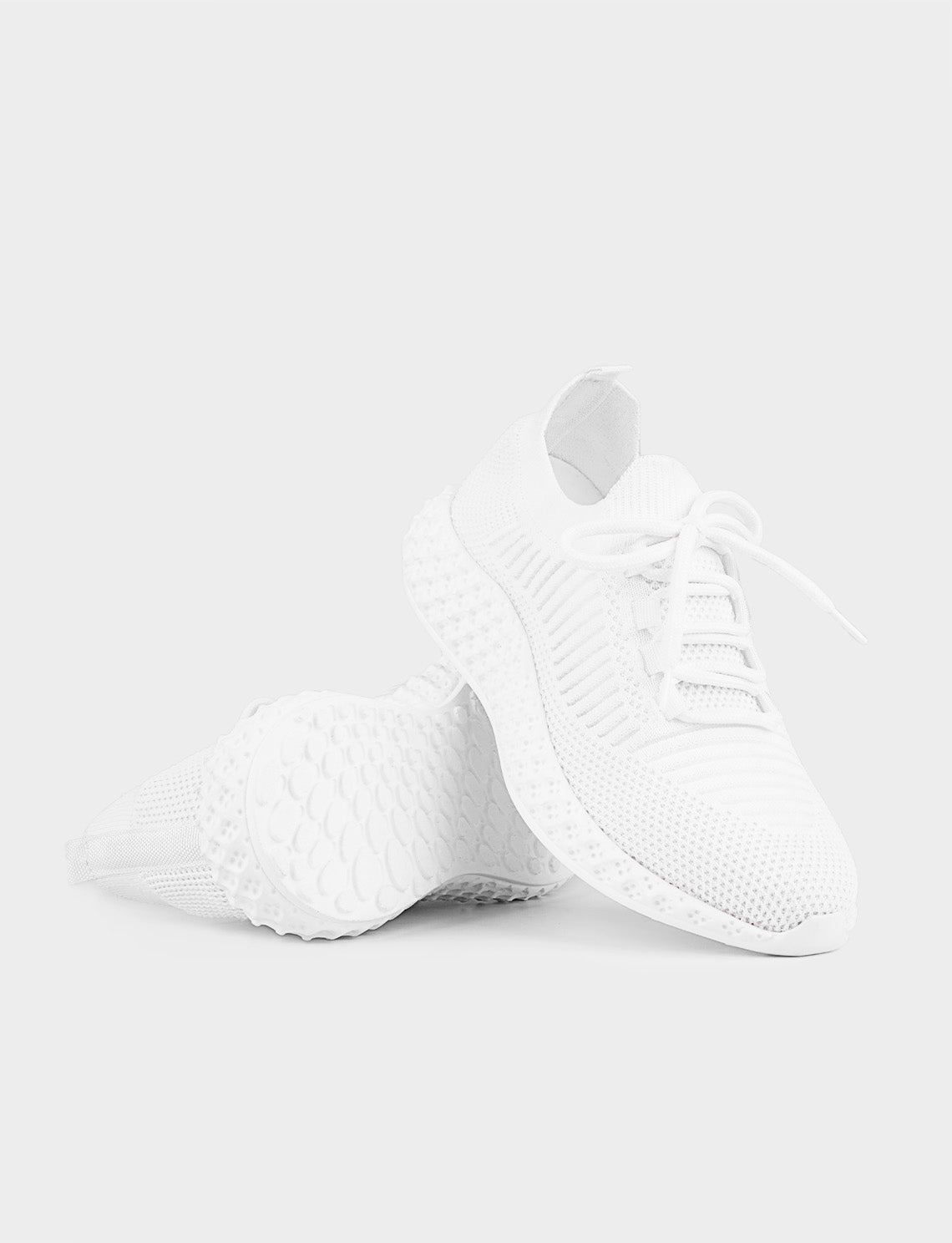 Women White Lace Up Front Chunky Sneakers