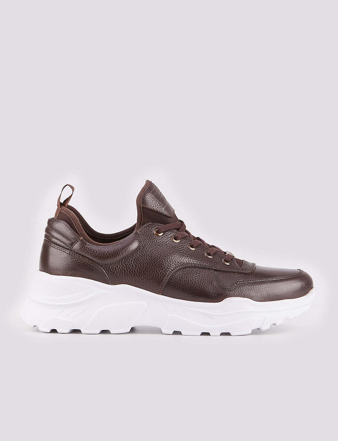Cabani 256E1181 Erkek %100 Hakiki Deri Sneaker Ayakkabı Kahverengi