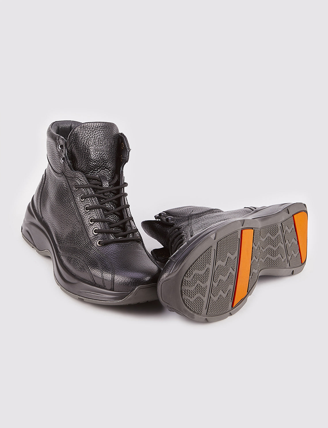 Cabani 258E528 Erkek %100 Hakiki Deri Sneaker Ayakkabı 426 Siyah Kırma