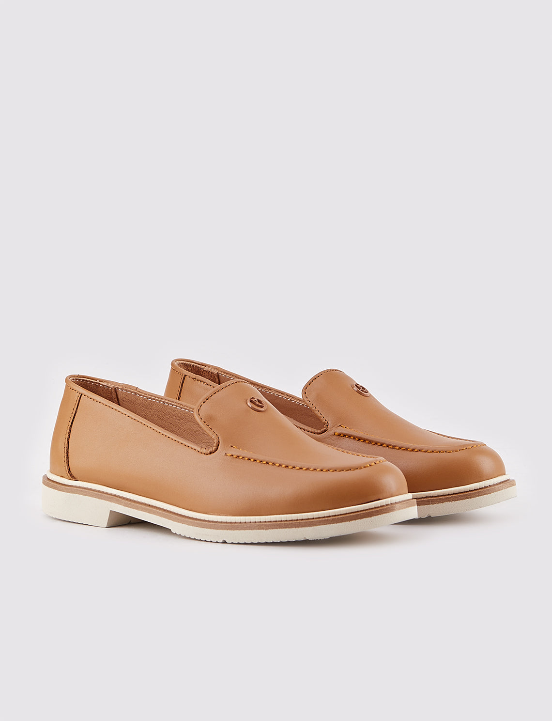 Women Tan Genuine Leather Loafers