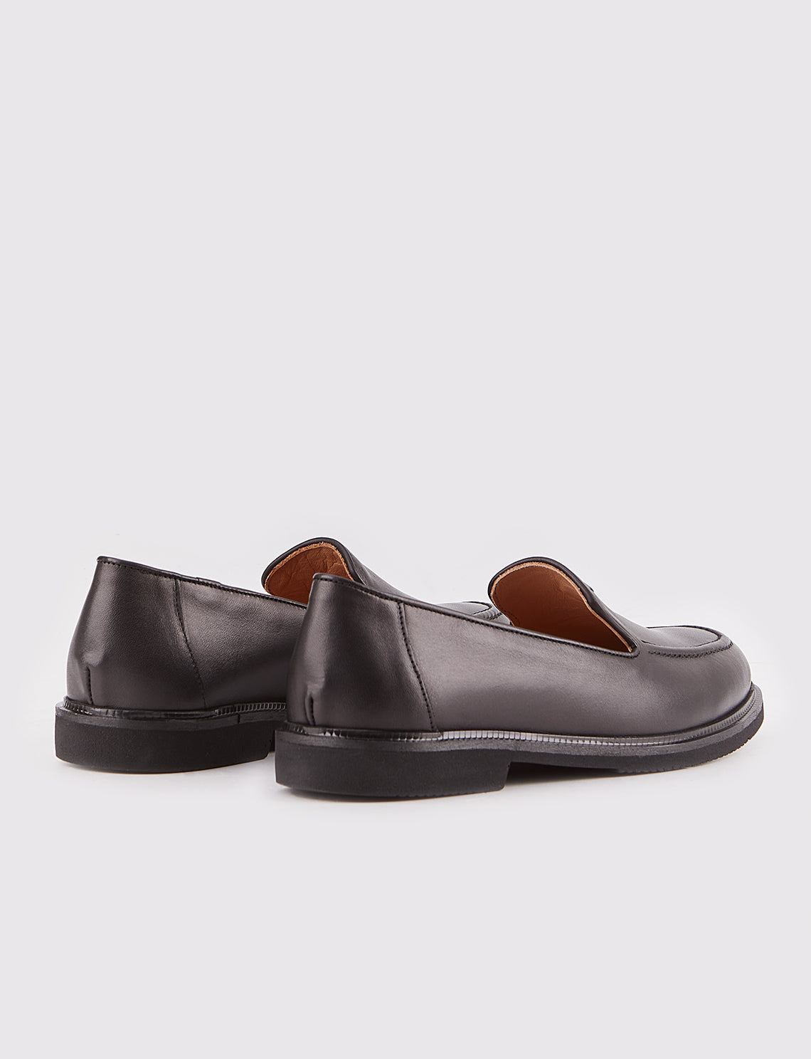 Women Black Genuine Leather Loafers
