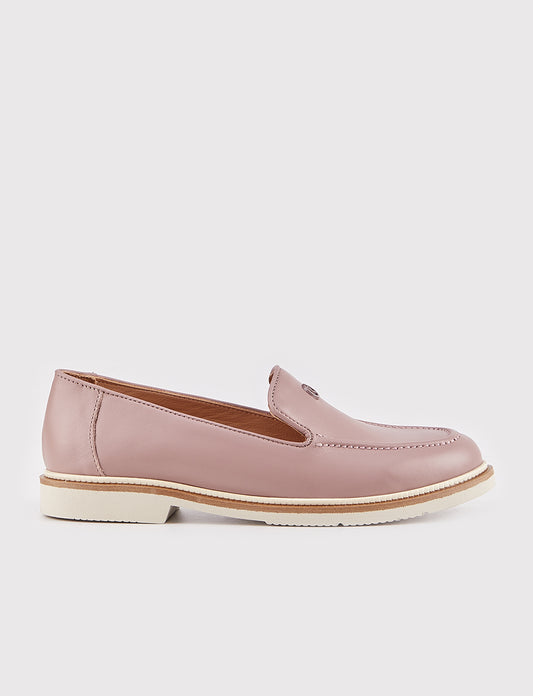 Women Pink Genuine Leather Loafers