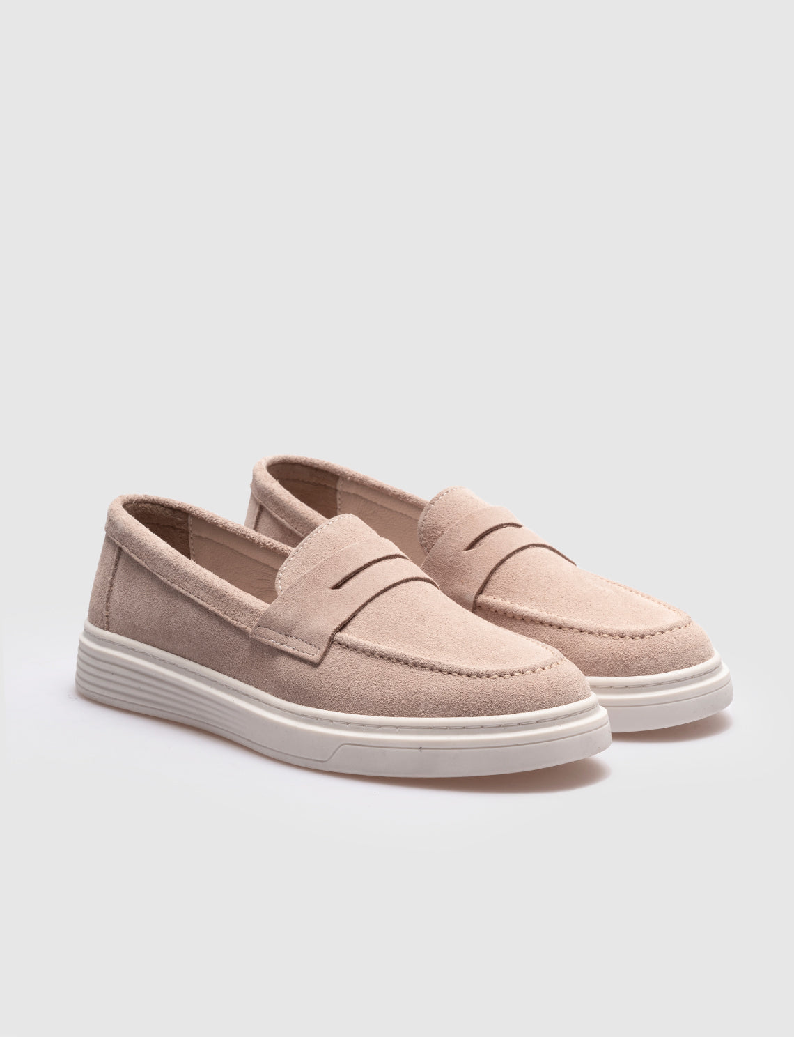 Women Beige Suede Genuine Leather Casual Shoes