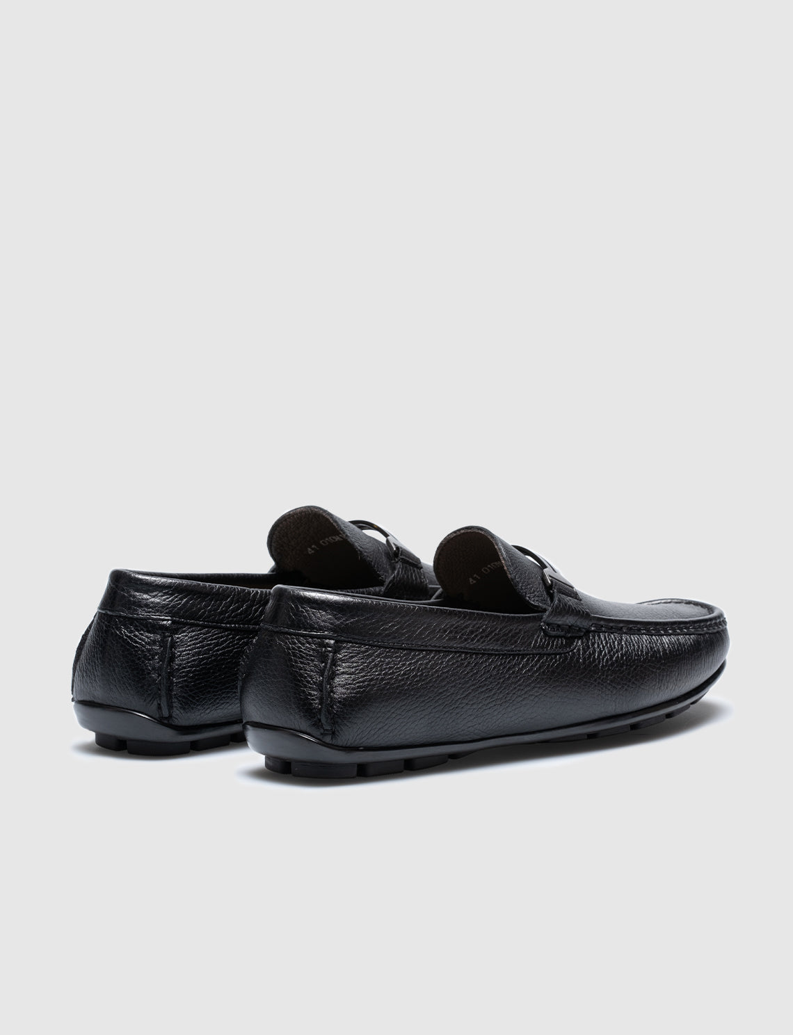 Men Black Genuine Leather Bit Loafers