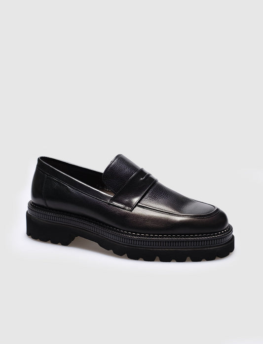 Men Black Genuine Leather Classic Shoes
