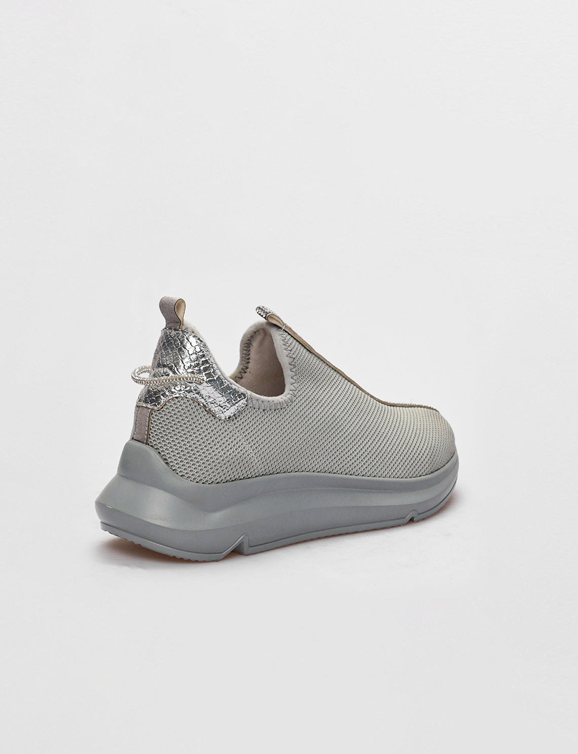 Women Grey Knit Sneakers