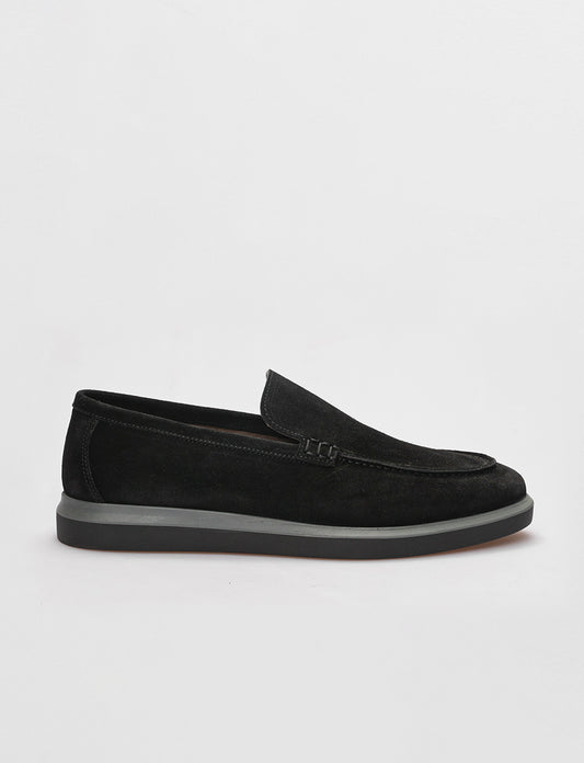 Men Black Genuine Leather Loafers