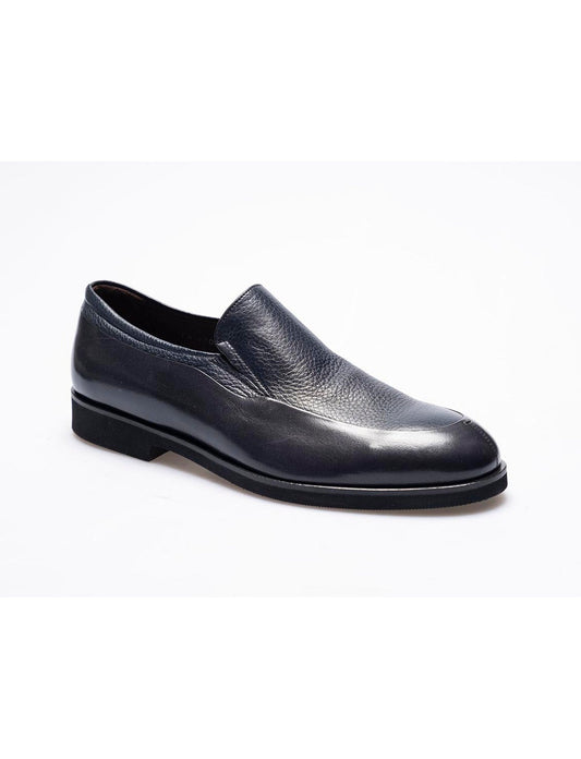 Genuine Leather Navy Blue  Men Classic Shoes