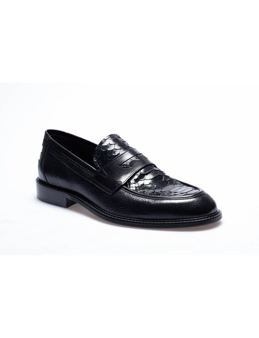 Men Black Genuine Leather Classic Shoes