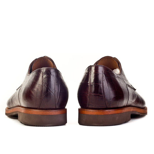 Cabani 39113 Erkek %100 Hakiki Deri Klasik Ayakkabı Kahve Kroko