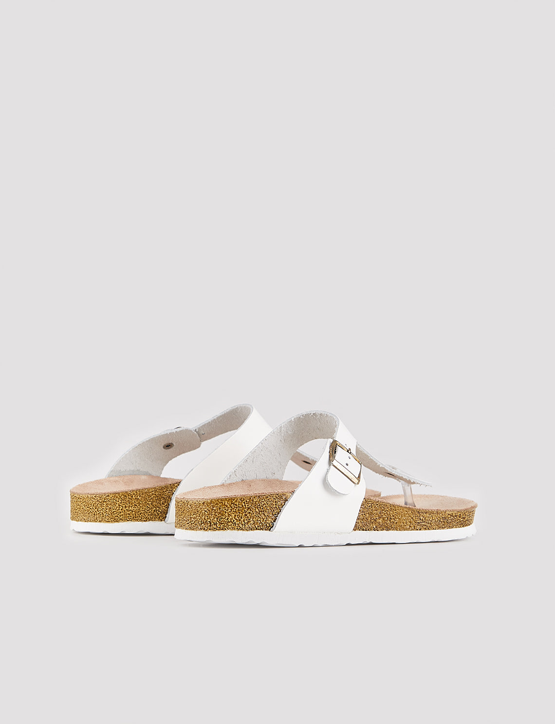 Cabani 001KD Erkek %100 Hakiki Deri Parmak Arası Terlik Beyaz