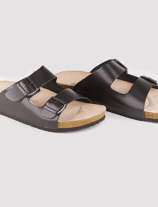 Cabani 002KD Erkek %100 Hakiki Deri Günlük Terlik Siyah