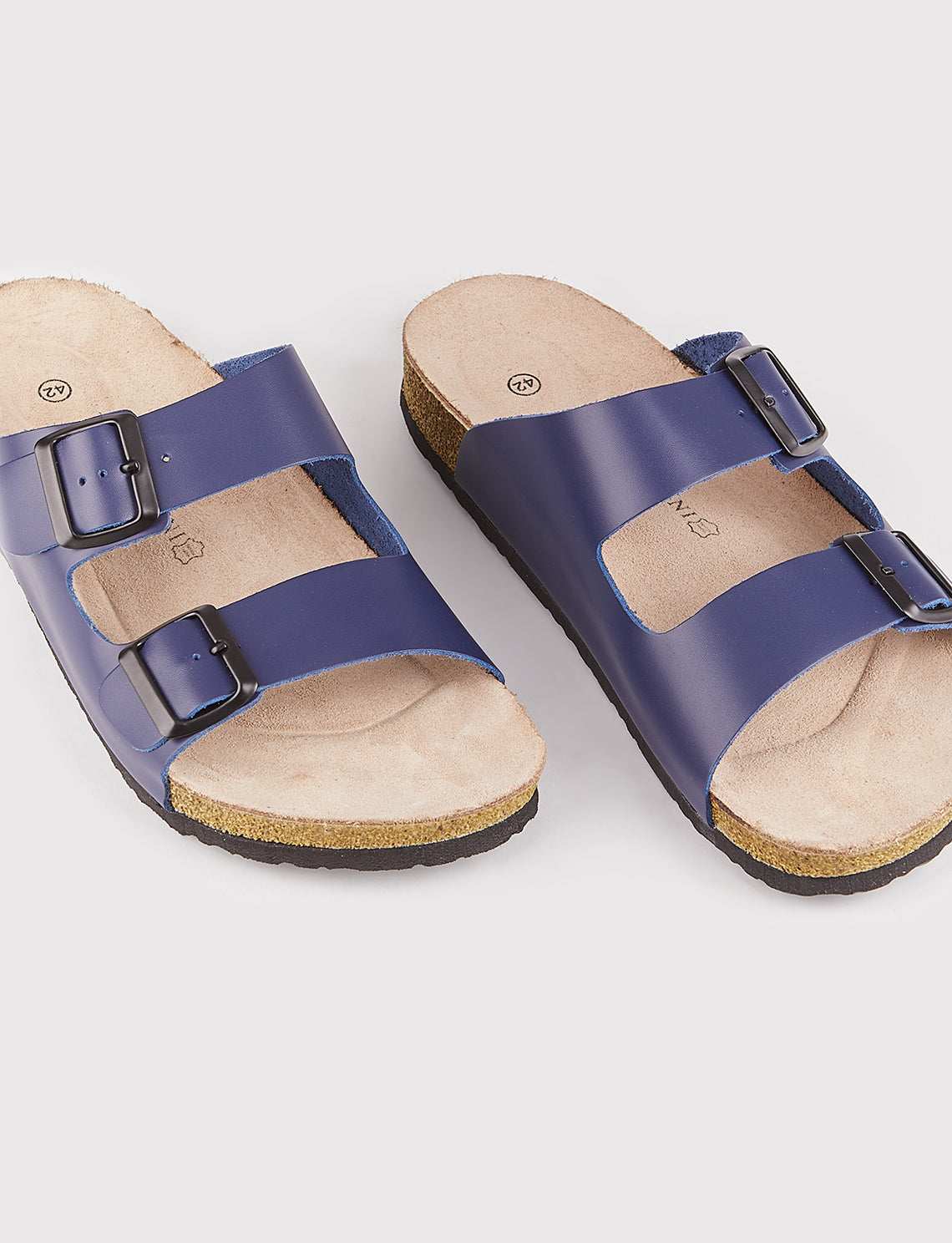 Cabani 002KD Erkek %100 Hakiki Deri Günlük Terlik Lacivert