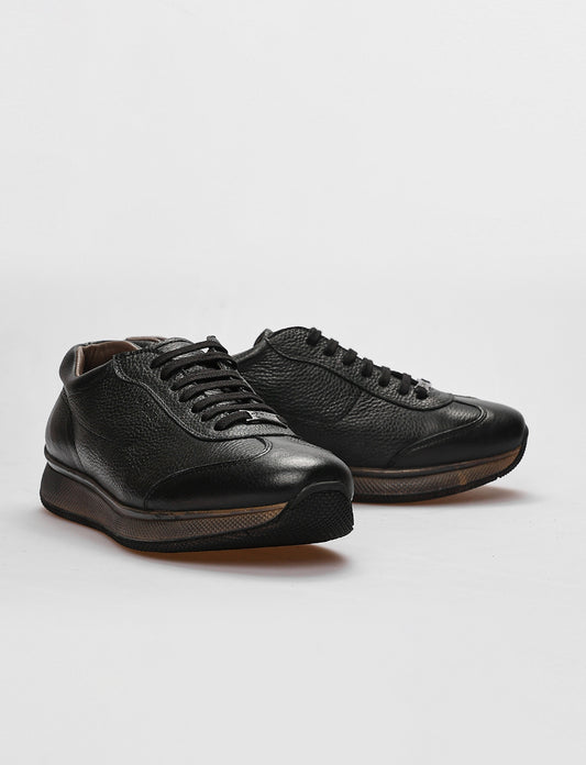 Cabani 492M747 Erkek %100 Hakiki Deri Günlük Ayakkabı 432 Siyah Geyik