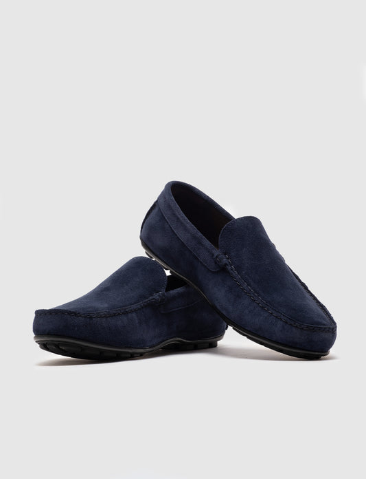 Cabani 010M150 Erkek Süet Hakiki Deri Loafer Ayakkabı Lacivert