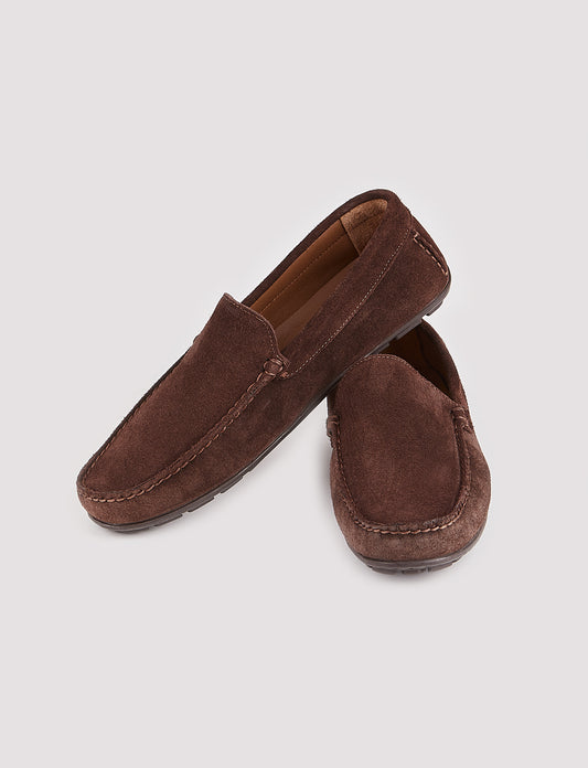 Cabani 010M150 Erkek Süet Hakiki Deri Loafer Ayakkabı Kahverengi