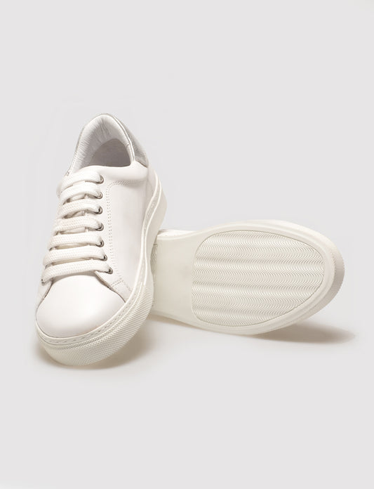 Cabani 136M1166 Kadın %100 Hakiki Deri sneaker &spor 299 Beyaz Napa - Gümüş