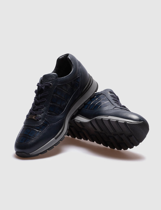 Cabani 460K548 Erkek %100 Hakiki Deri sneaker &spor Lacivert