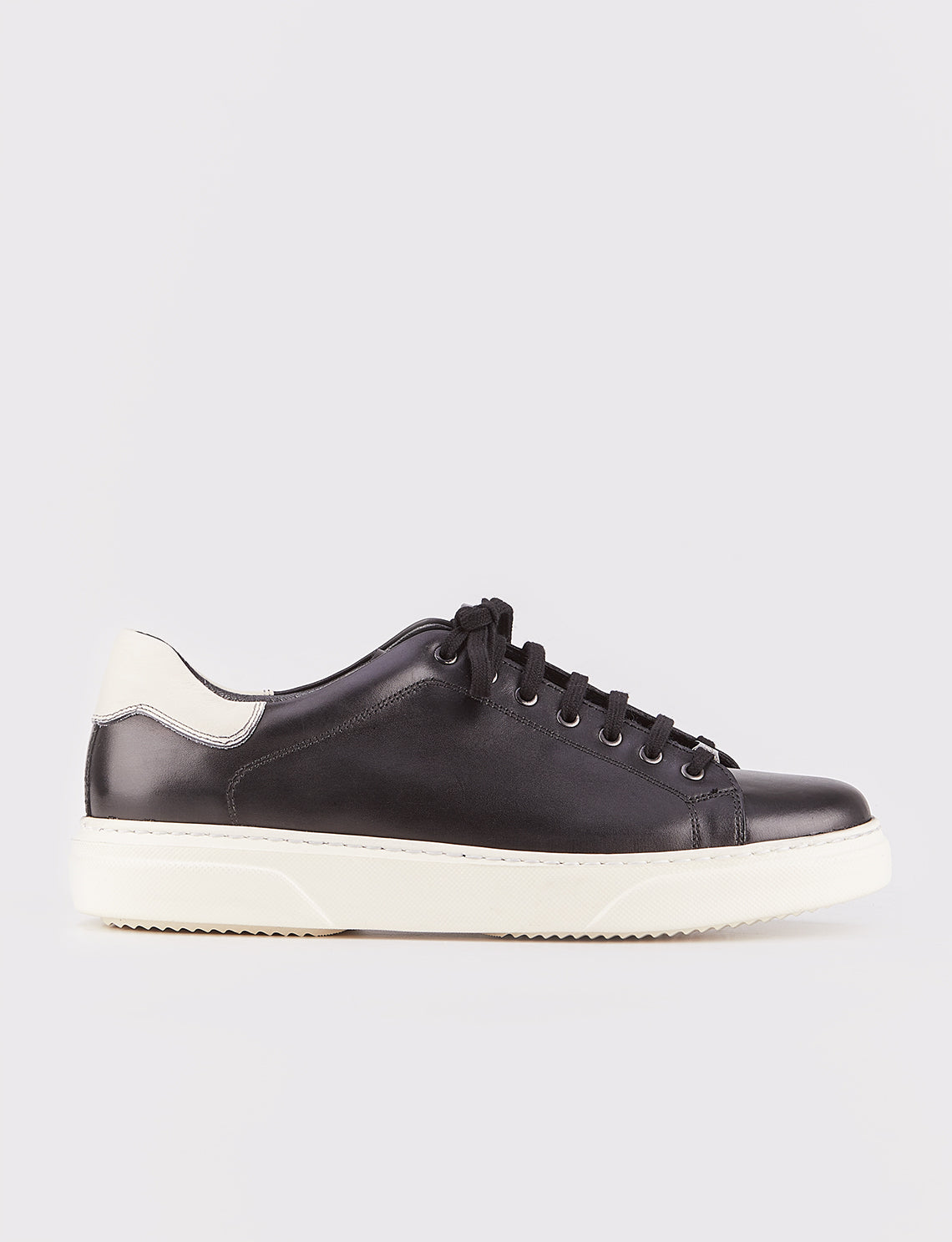 Cabani 162M1166 Erkek %100 Hakiki Deri sneaker &spor 751 Siyah Napa - Beyaz Zımbalı Napa