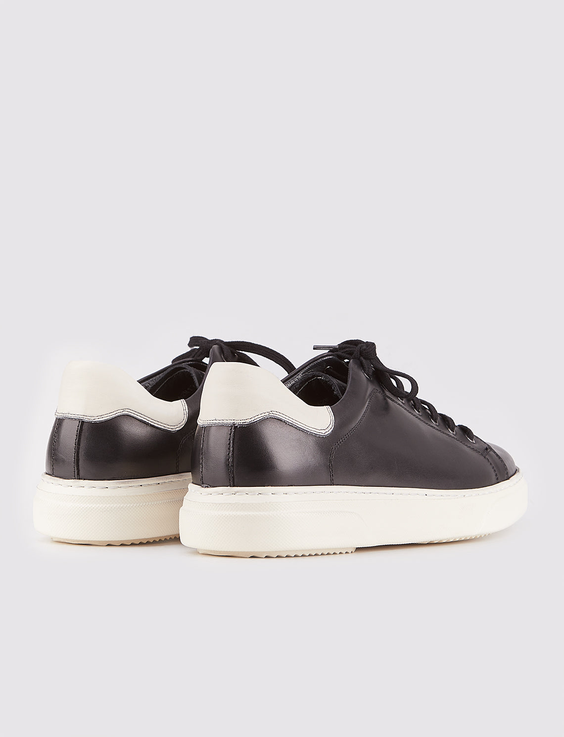 Cabani 162M1166 Erkek %100 Hakiki Deri sneaker &spor 751 Siyah Napa - Beyaz Zımbalı Napa