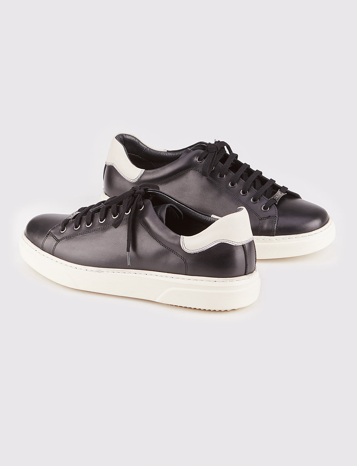 Cabani 162M1166 Erkek %100 Hakiki Deri sneaker &spor 751 Siyah Napa - Beyaz Zımbalı Napa