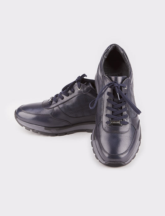 Cabani 460M548 Erkek %100 Hakiki Deri sneaker &spor 1020 Lacivert Kırma-Lacivert Bufalo