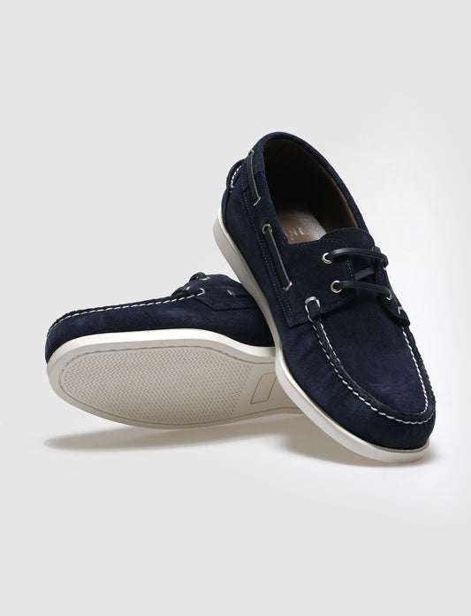 Cabani 052A102 Erkek Süet Hakiki Deri tekne boat  Lacivert