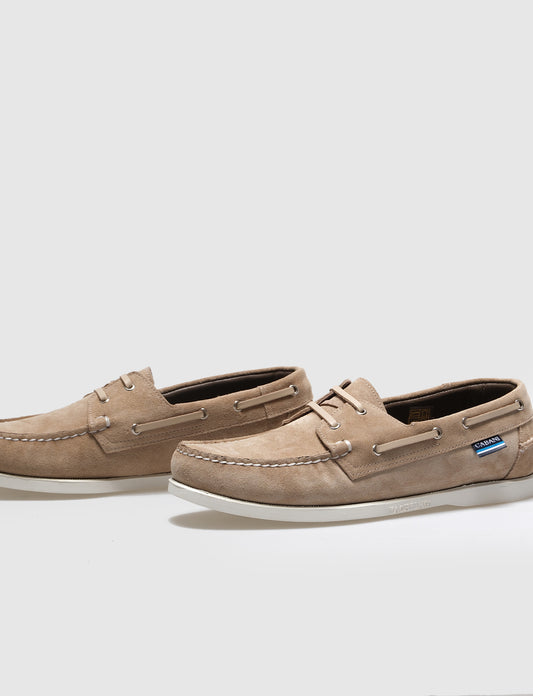 Cabani 052A102 Erkek Süet Hakiki Deri tekne boat  113 Bej Süet