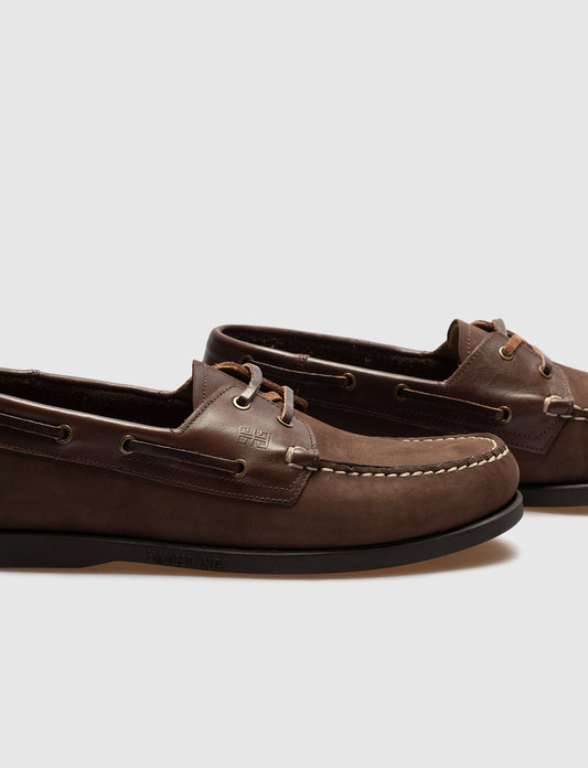 Cabani 052E102 Erkek Nubuk Deri tekne boat  031 Fındık Nubuk - Kahve Flap