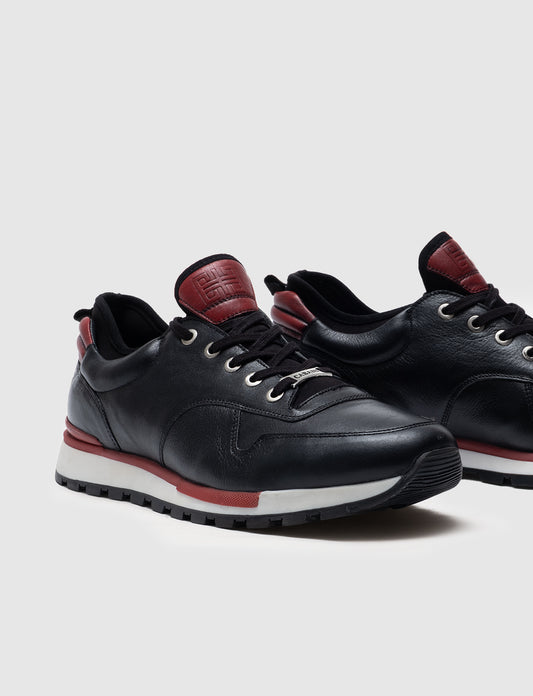 Cabani 460E1181 Erkek %100 Hakiki Deri sneaker &spor 441 Siyah Deri - Laci Deri