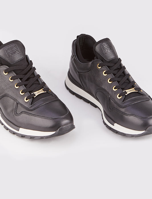 Cabani 460E1181 Erkek %100 Hakiki Deri sneaker &spor Siyah