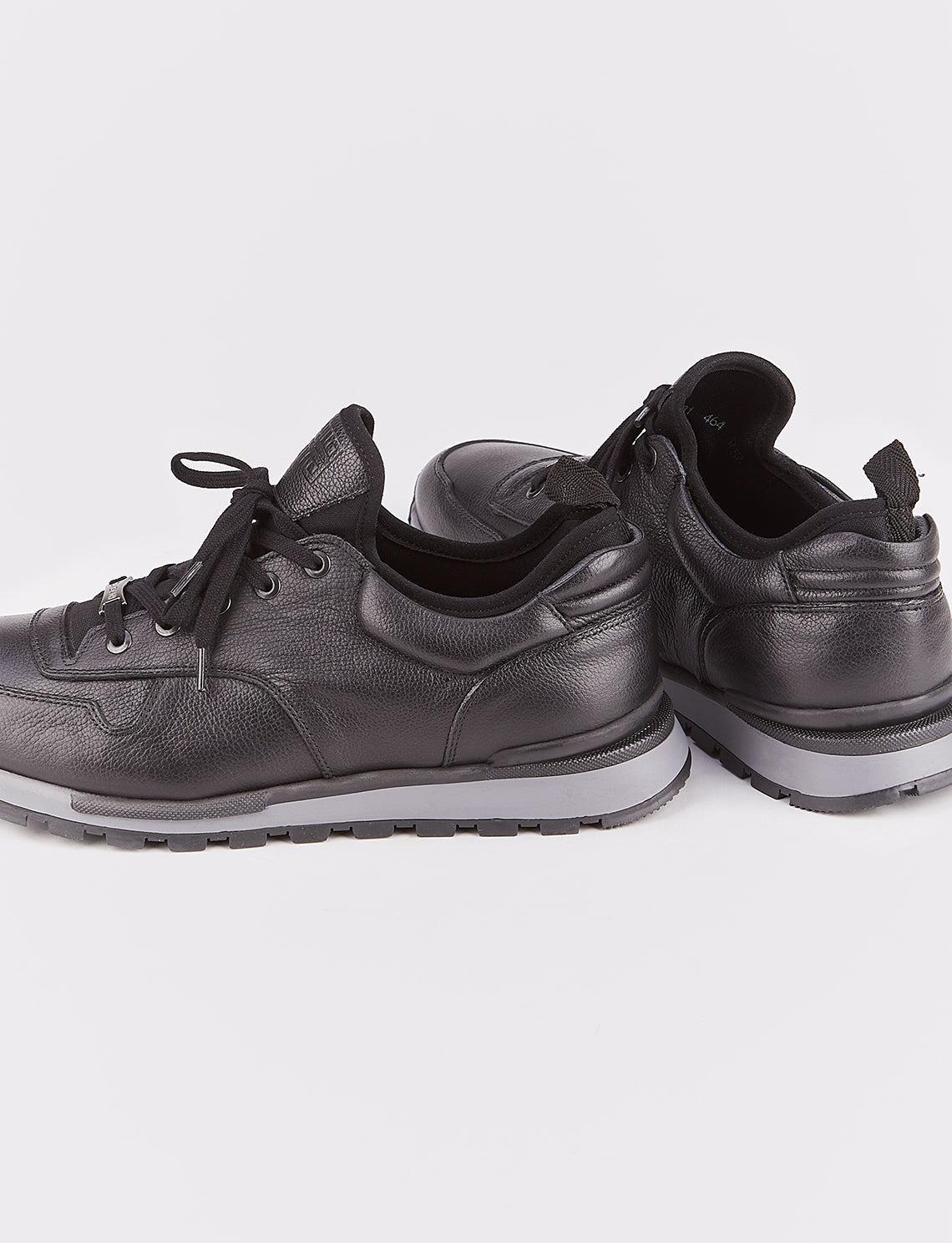 Cabani 460E1181 Erkek %100 Hakiki Deri sneaker &spor 464 Siyah Ufak Kırma