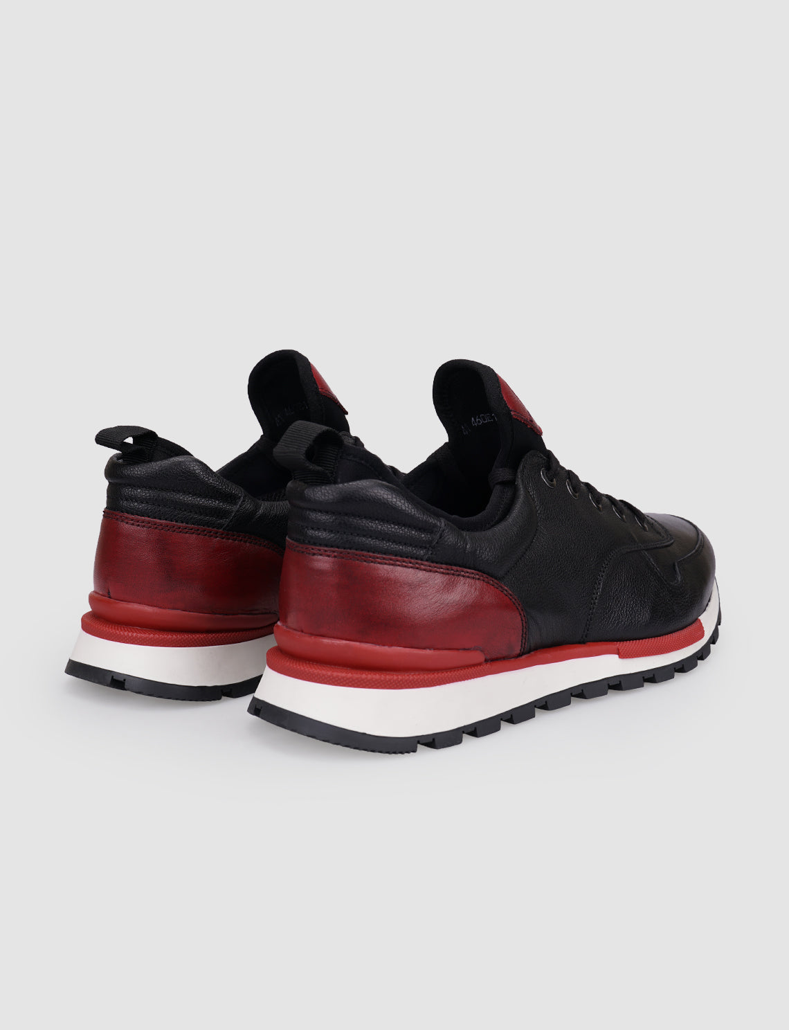 Cabani 460E1181 Erkek %100 Hakiki Deri sneaker &spor 646 Siyah Oxide - Kırmızı Napa - Gri Oxide