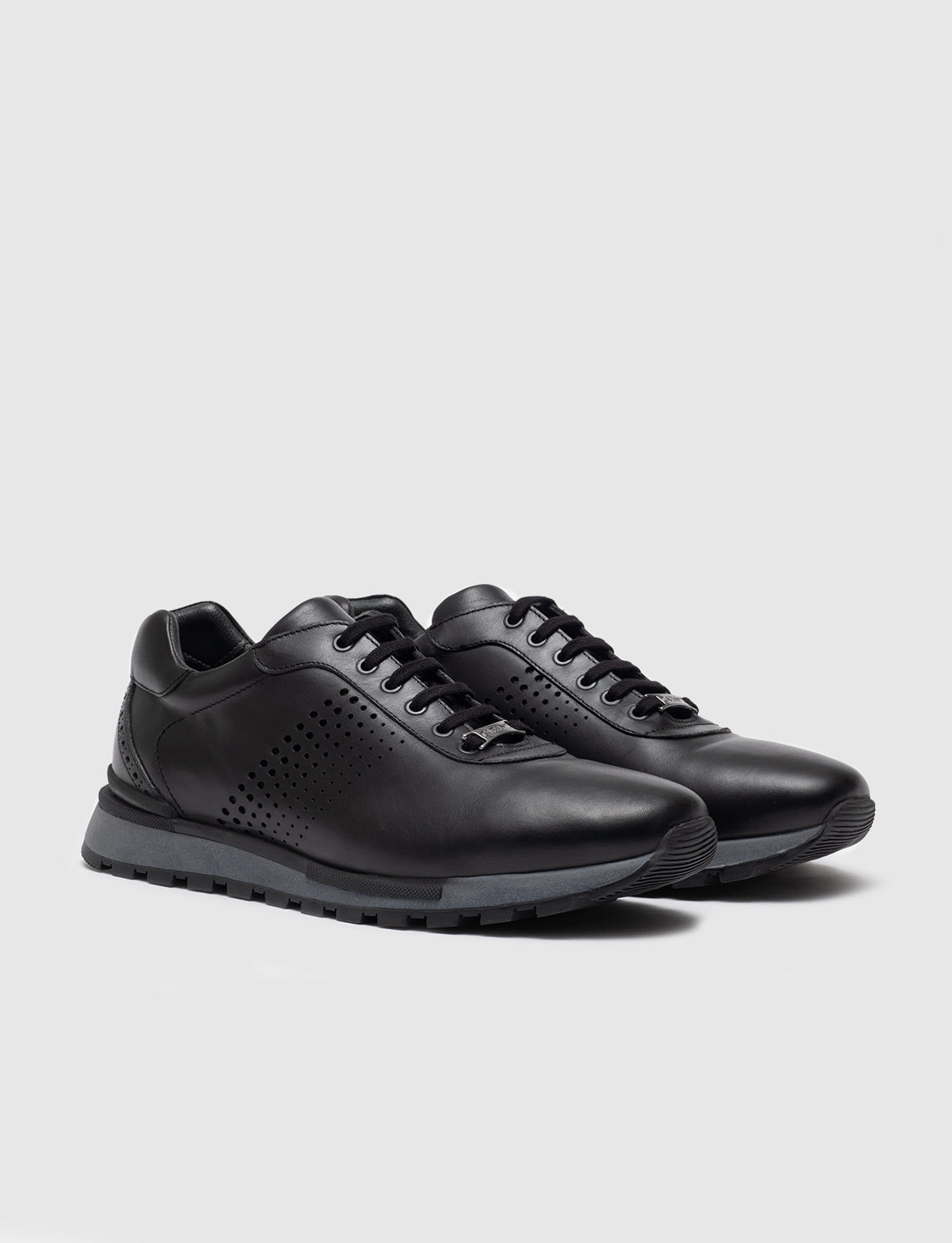 Cabani 460M1409H Erkek %100 Hakiki Deri sneaker &spor 017 Siyah Antik-Siyah Geyik