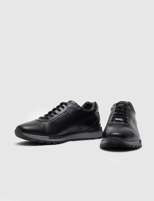 Cabani 460M1409H Erkek %100 Hakiki Deri sneaker &spor 017 -Siyah Analin