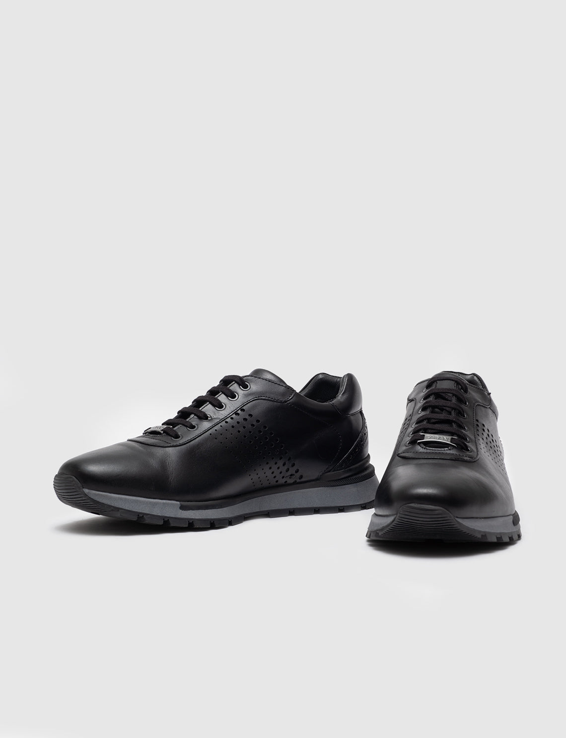 Cabani 460M1409H Erkek %100 Hakiki Deri sneaker &spor 017 Siyah Antik-Siyah Geyik