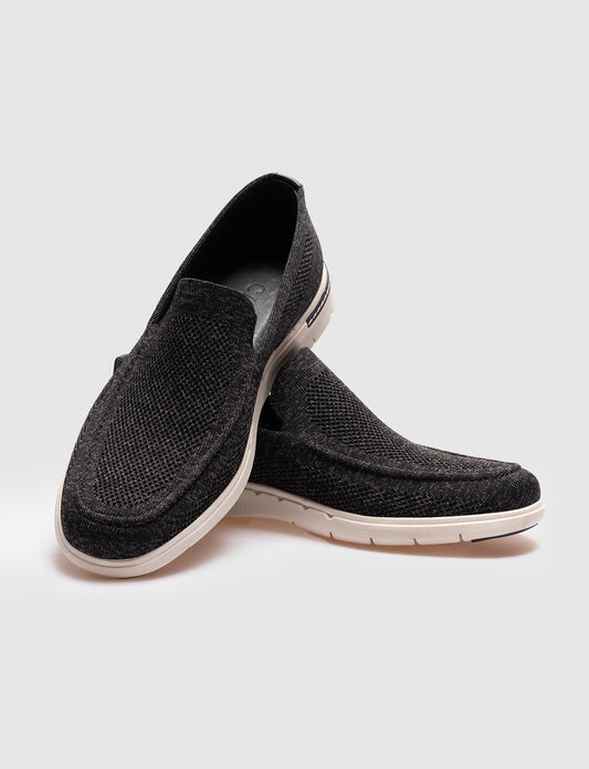 Cabani CA-1 Erkek Tekstil Günlük Ayakkabı Siyah Kırçıllı Triko