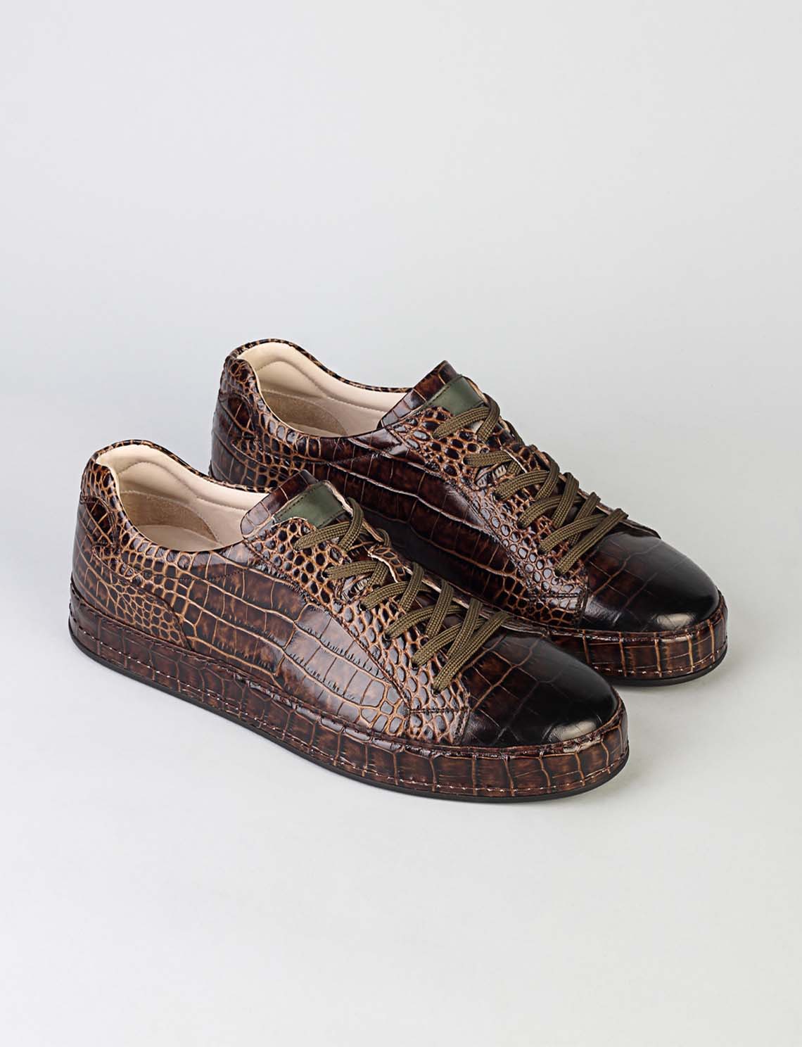 Cabani 15100A118 Erkek %100 Hakiki Deri sneaker &spor Haki