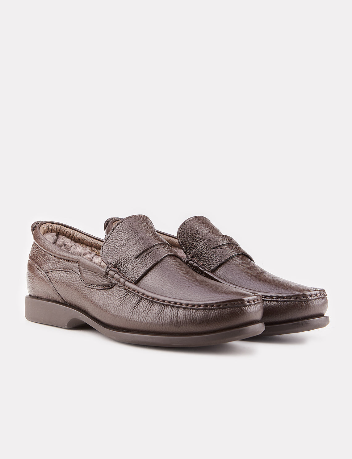 Cabani 121K284 Erkek %100 Hakiki Deri loafer & makosen 029 Kahve Geyik